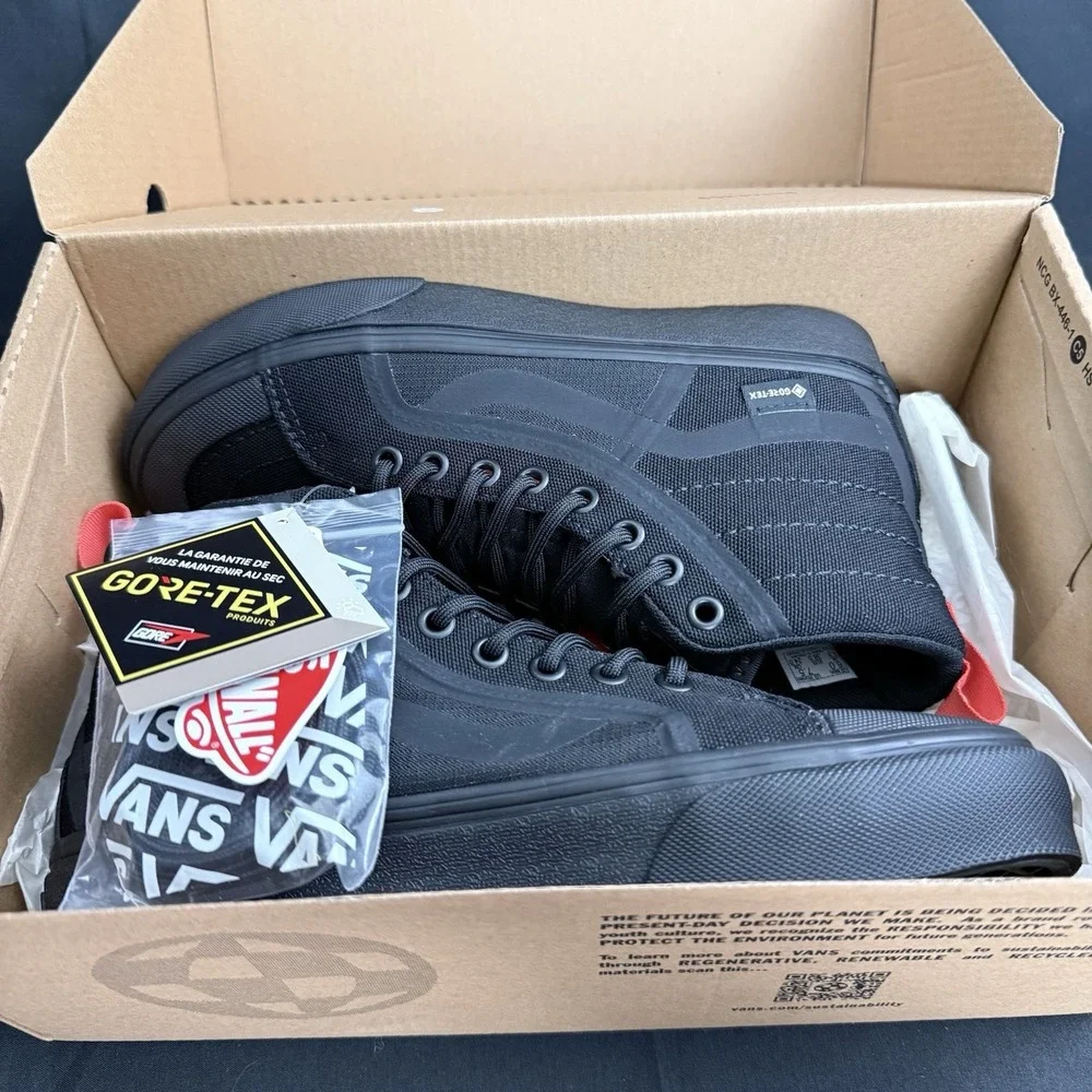 VANS Sk8-Hi GTX VR3 Raeburn Gore-Tex Triple Black High Top Sneaker Red M 4 W 5.5